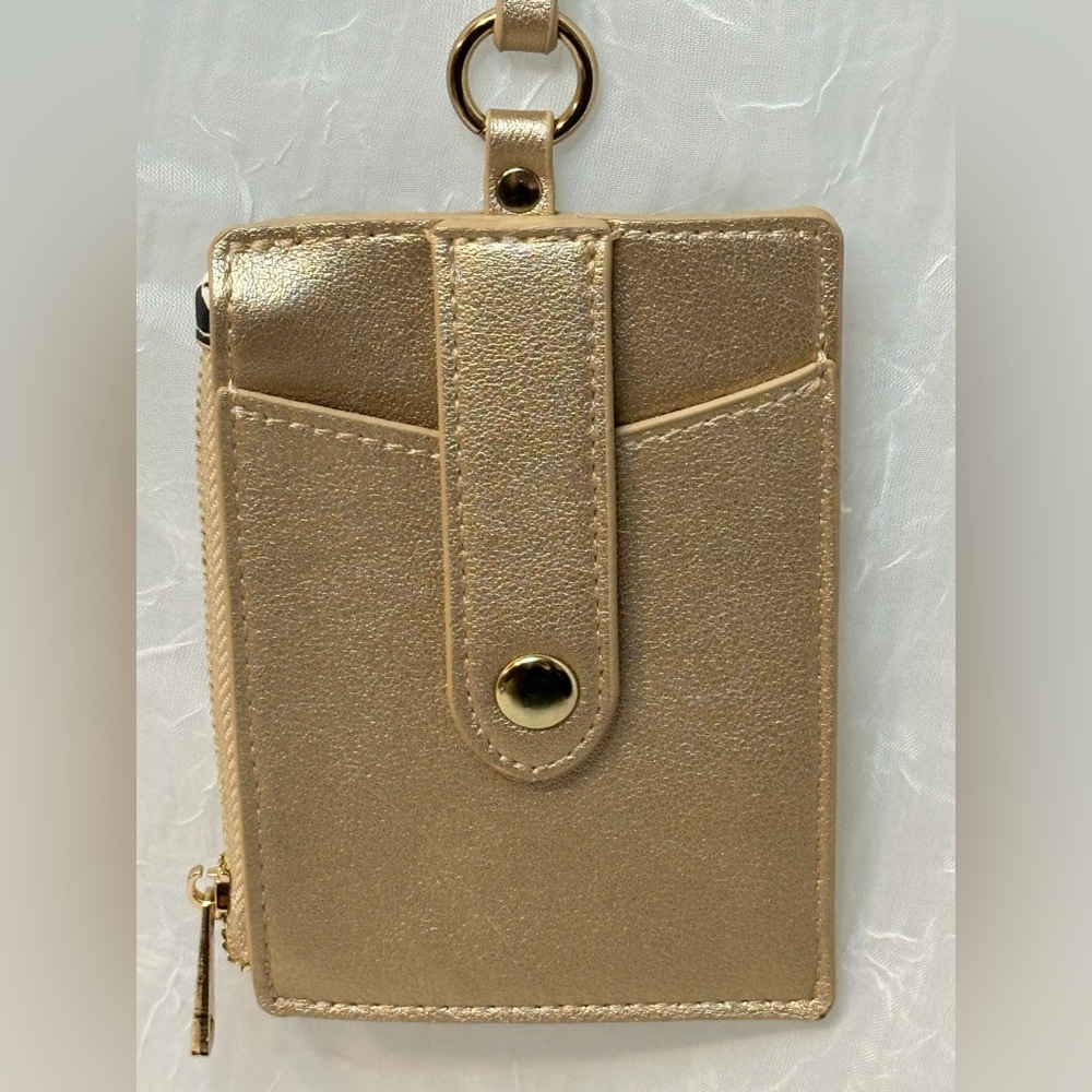 Chico’s Gold Chain Lanyard Wallet with Strap like new - Picture 4 of 6